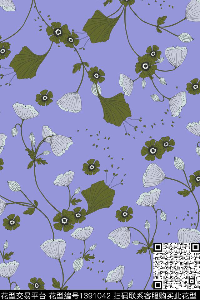 花卉蝴蝶兰大牌风数码印花华亿平台下载（图片编号: 1391042） - 瓦栏（Walan）