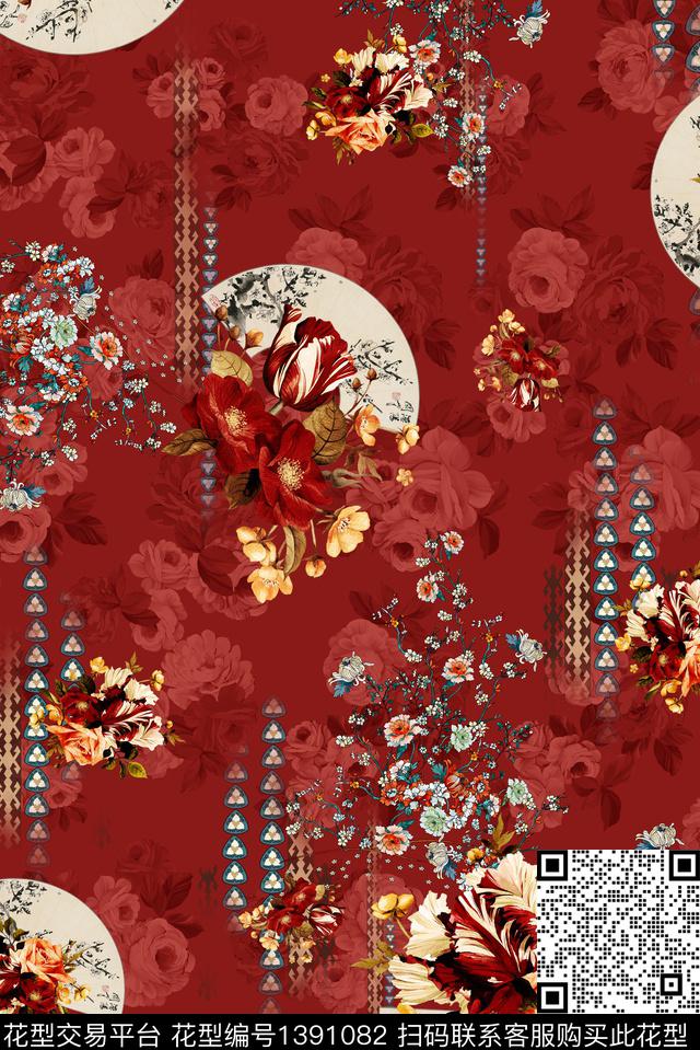 女装民族风香云纱数码印花华亿平台下载（图片编号: 1391082） - 瓦栏（Walan）