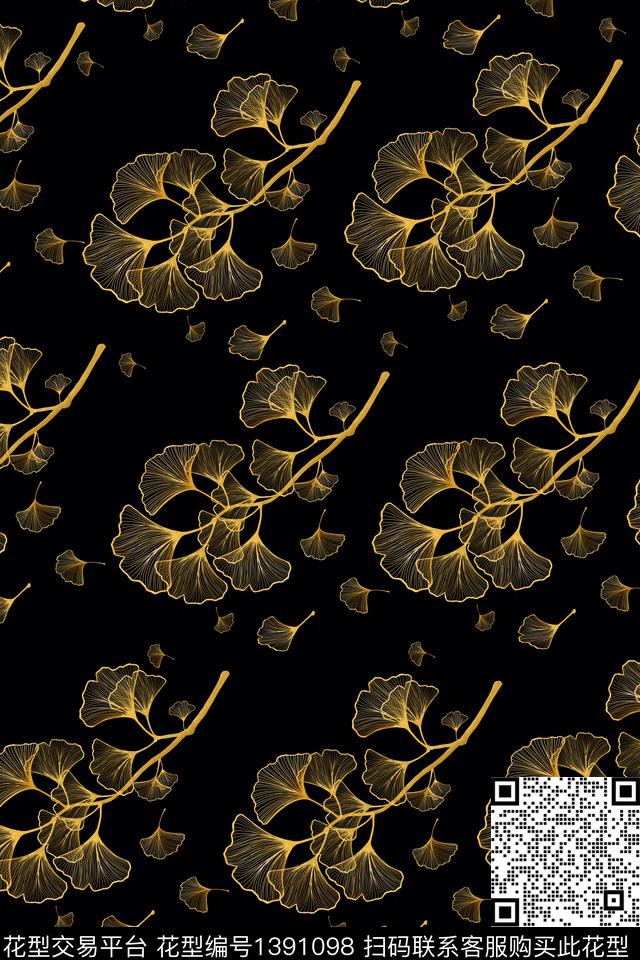 线条简约手绘数码印花华亿平台下载（图片编号: 1391098） - 瓦栏（Walan）