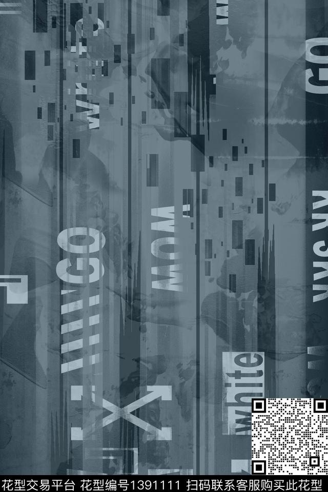 几何字母男装满版花传统印花华亿平台下载（图片编号: 1391111） - 瓦栏（Walan）