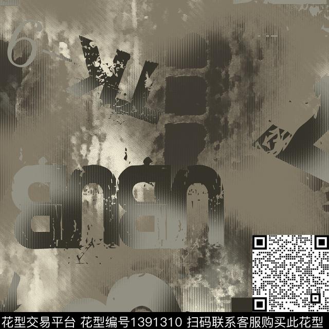 几何字母男装满版花传统印花华亿平台下载（图片编号: 1391310） - 瓦栏（Walan）