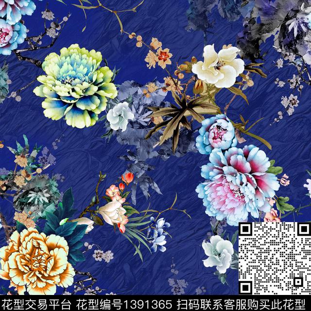 鲜花动物花卉插画传统印花华亿平台下载（图片编号: 1391365） - 瓦栏（Walan）