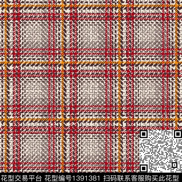 几何线条格子传统印花华亿平台下载（图片编号: 1391381） - 瓦栏（Walan）