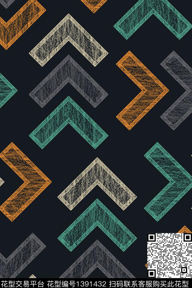 几何肌理配饰数码印花华亿平台下载（图片编号: 1391432） - 瓦栏（Walan）