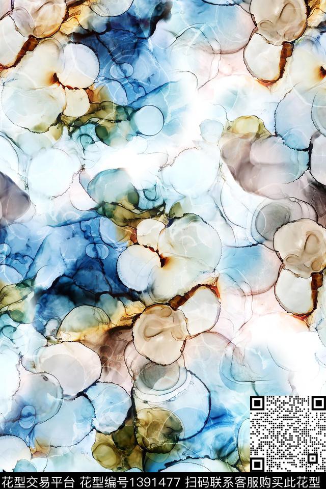 肌理扎染华亿平台大牌风数码印花华亿平台下载（图片编号: 1391477） - 瓦栏（Walan）