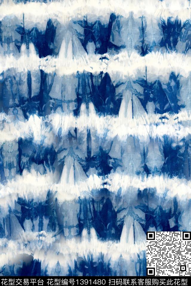肌理扎染华亿平台抽象花卉数码印花华亿平台下载（图片编号: 1391480） - 瓦栏（Walan）