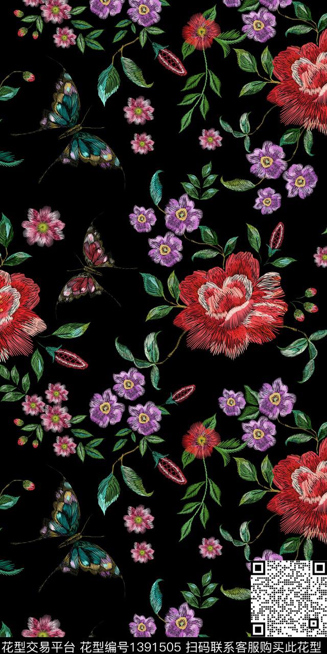 花卉大牌风小碎花数码印花华亿平台下载（图片编号: 1391505） - 瓦栏（Walan）