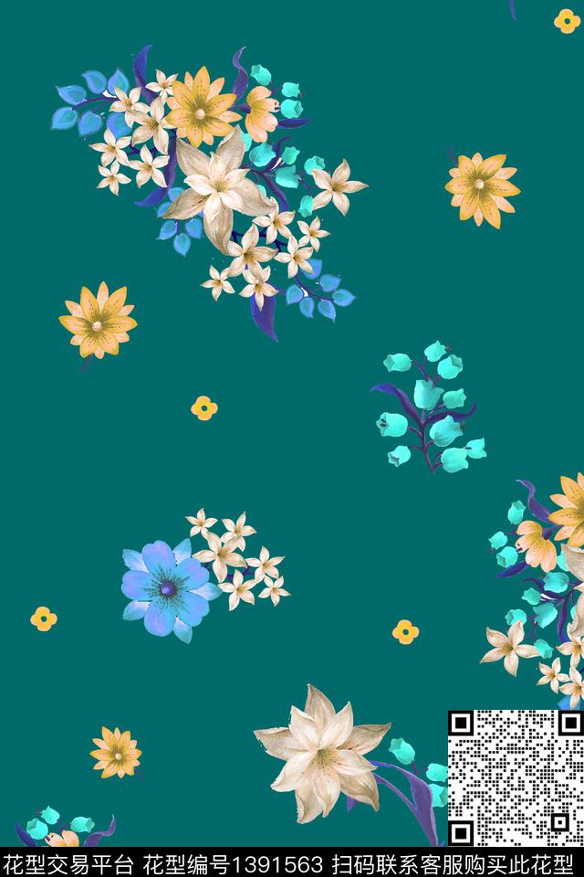 花卉兰花花瓣数码印花华亿平台下载（图片编号: 1391563） - 瓦栏（Walan）