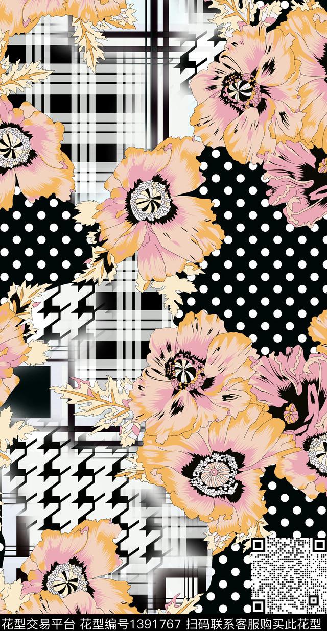 女装花卉大牌风数码印花华亿平台下载（图片编号: 1391767） - 瓦栏（Walan）