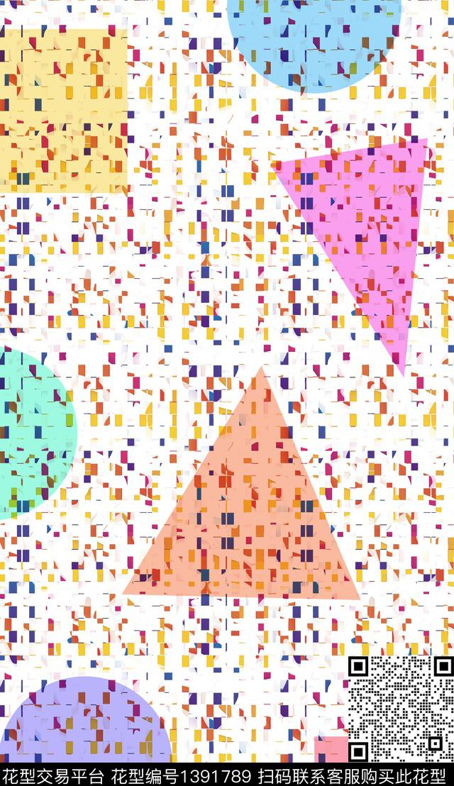 几何格子抽象数码印花华亿平台下载（图片编号: 1391789） - 瓦栏（Walan）