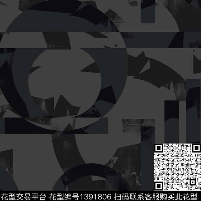 几何男装满版花纸印花传统印花华亿平台下载（图片编号: 1391806） - 瓦栏（Walan）