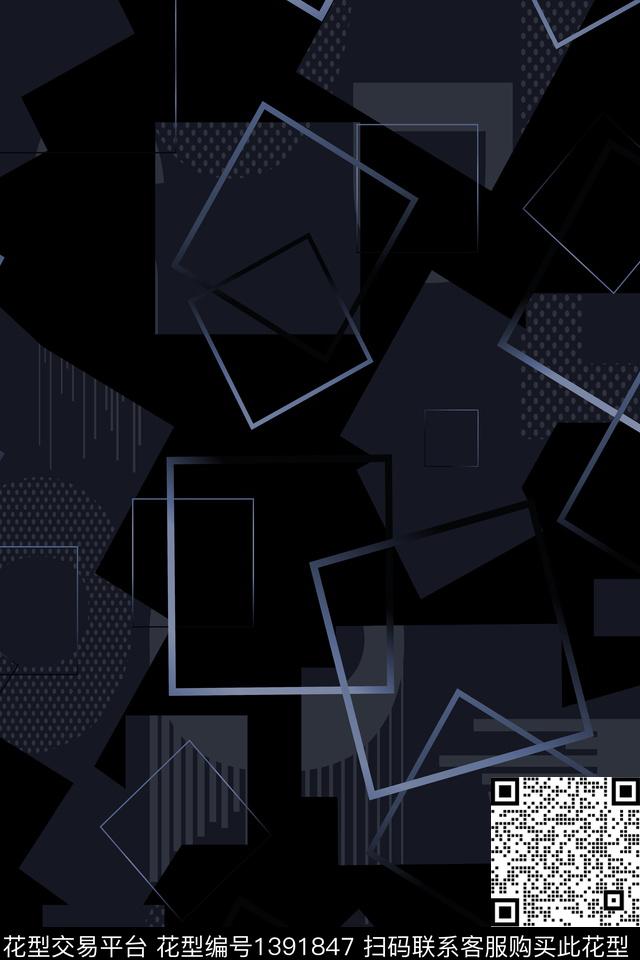 几何字母男装满版花传统印花华亿平台下载（图片编号: 1391847） - 瓦栏（Walan）