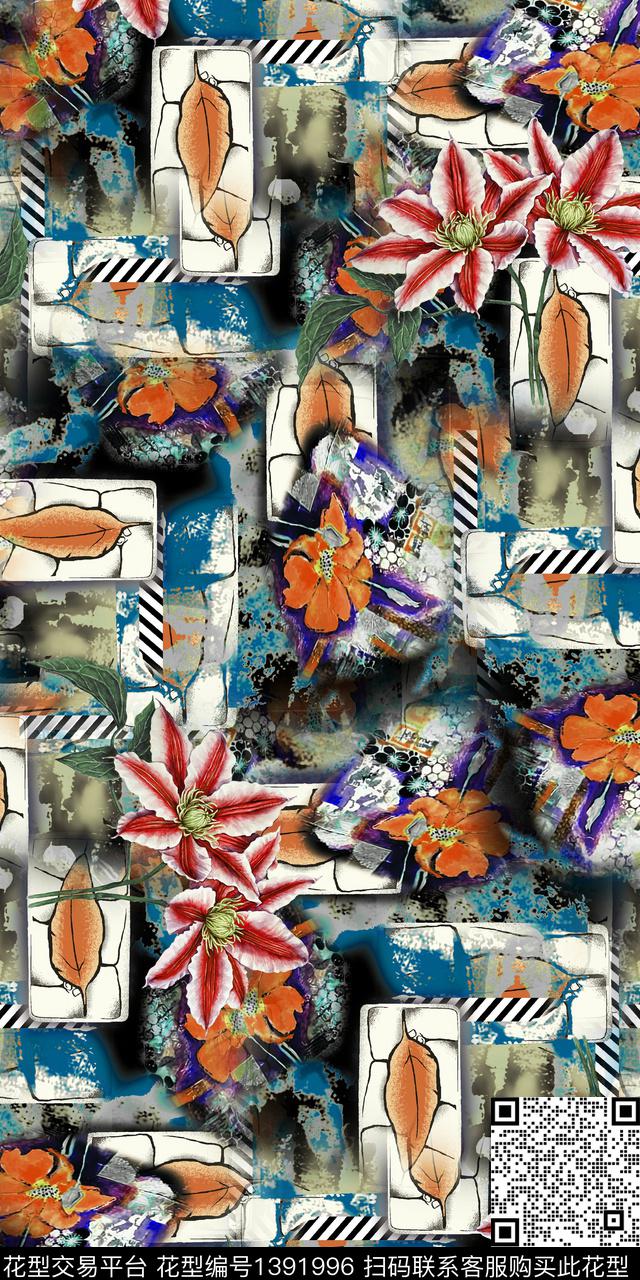 花卉印花数码印花华亿平台下载（图片编号: 1391996） - 瓦栏（Walan）