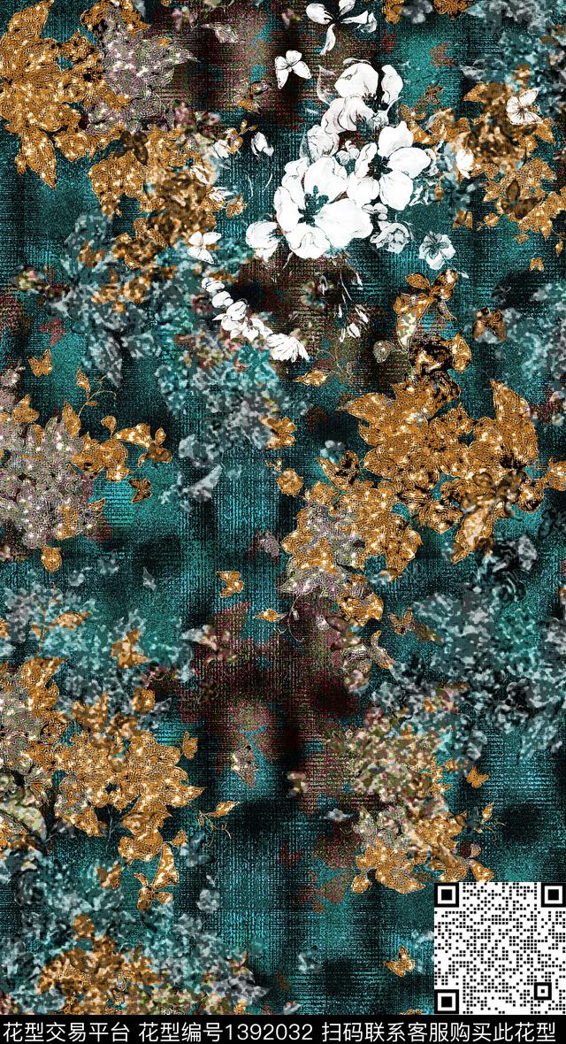 几何民族风花卉数码印花华亿平台下载（图片编号: 1392032） - 瓦栏（Walan）