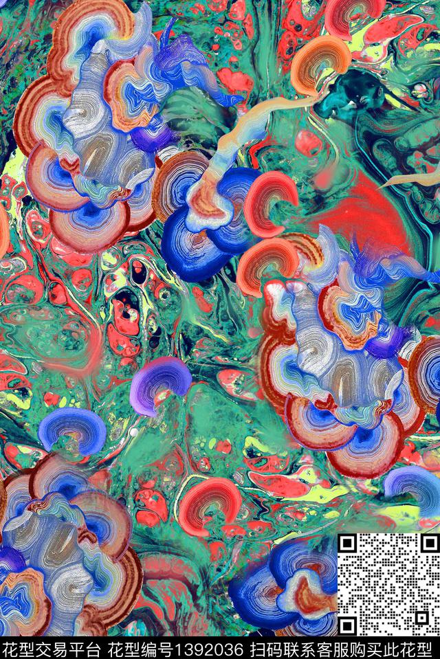 彩底花卉鲜花颜色数码印花华亿平台下载（图片编号: 1392036） - 瓦栏（Walan）