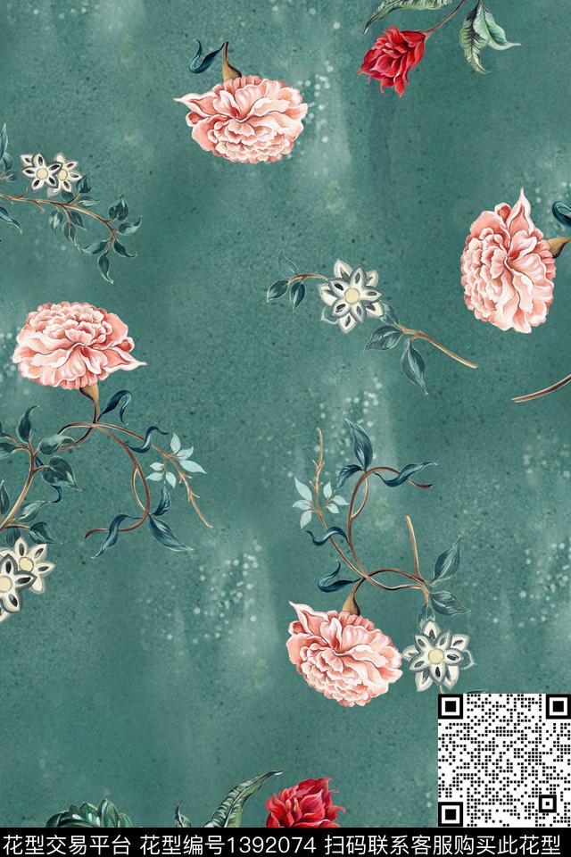 旗袍香云纱中国风数码印花华亿平台下载（图片编号: 1392074） - 瓦栏（Walan）