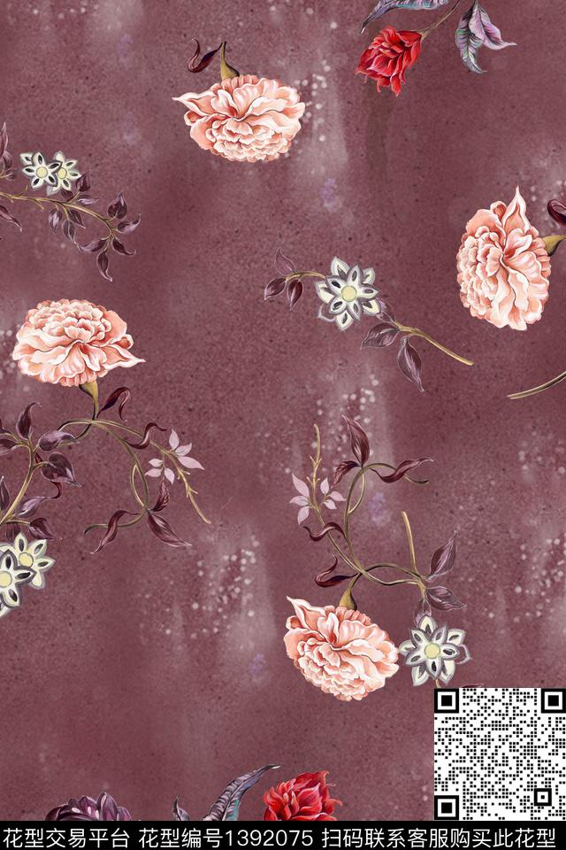 旗袍香云纱中国风数码印花华亿平台下载（图片编号: 1392075） - 瓦栏（Walan）