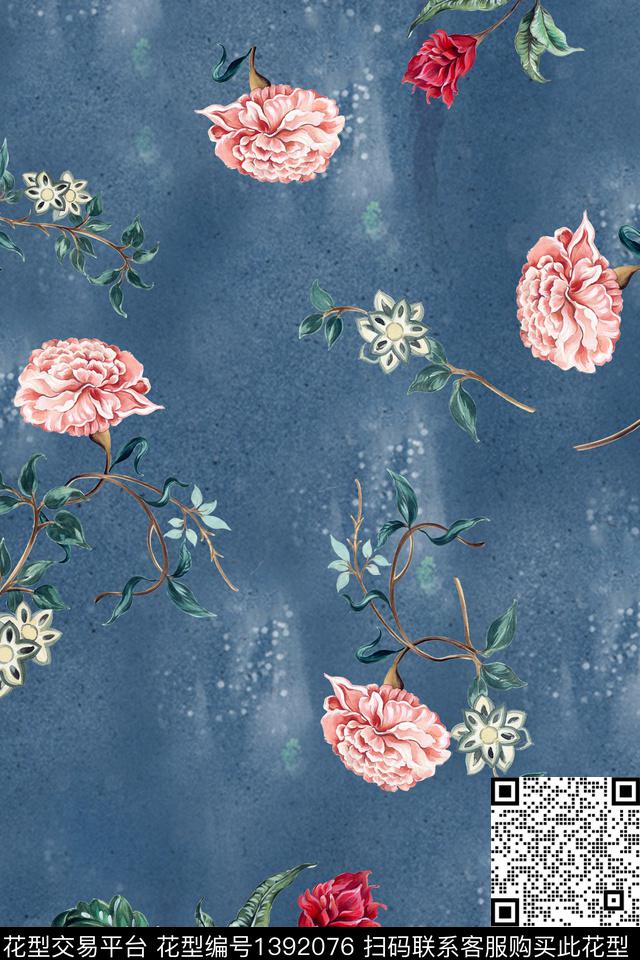 旗袍香云纱中国风数码印花华亿平台下载（图片编号: 1392076） - 瓦栏（Walan）