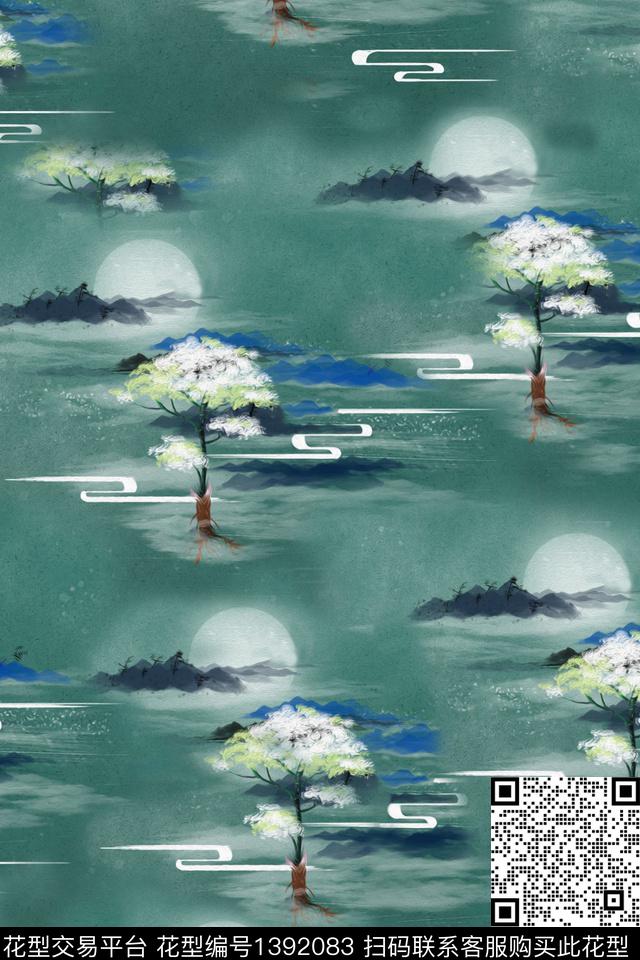 旗袍香云纱中国风数码印花华亿平台下载（图片编号: 1392083） - 瓦栏（Walan）