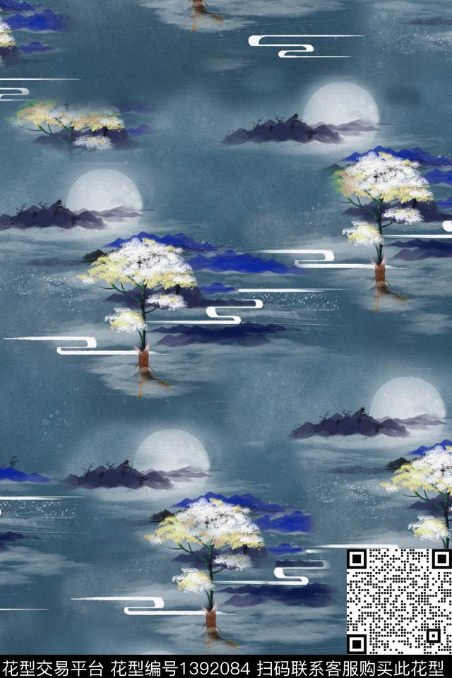 旗袍香云纱中国风数码印花华亿平台下载（图片编号: 1392084） - 瓦栏（Walan）