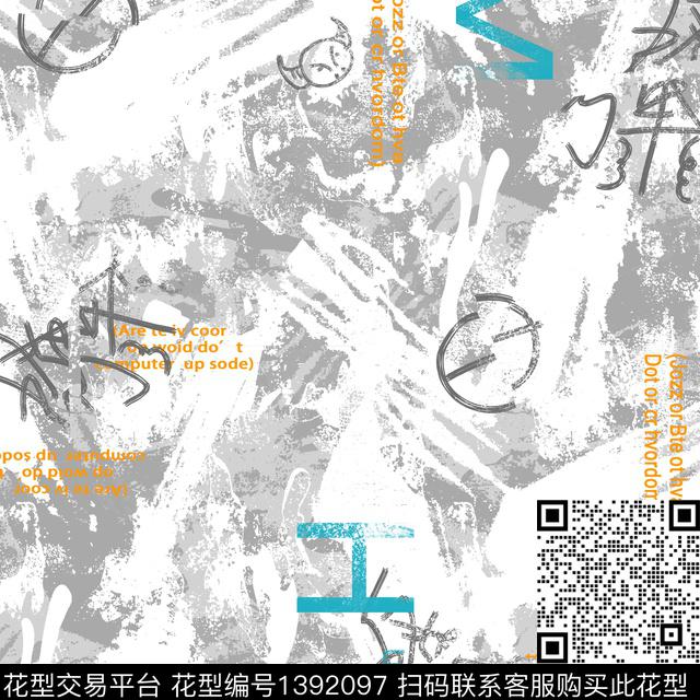 时尚字母男装传统印花华亿平台下载（图片编号: 1392097） - 瓦栏（Walan）