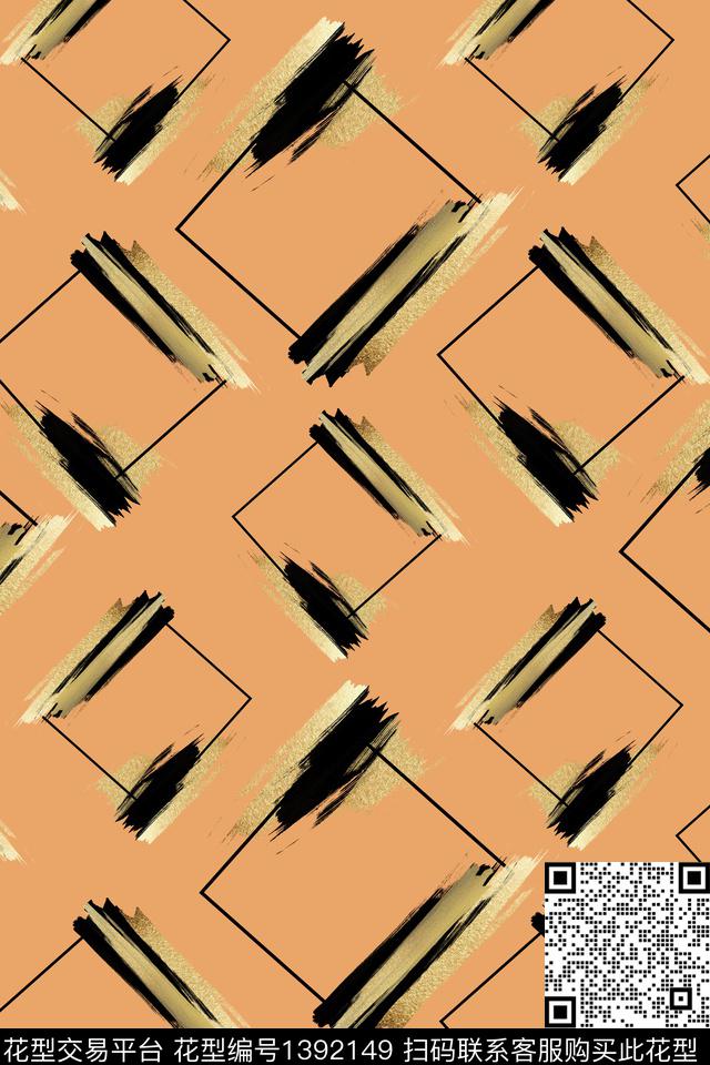 时尚香云纱洋阳---几何数码印花华亿平台下载（图片编号: 1392149） - 瓦栏（Walan）