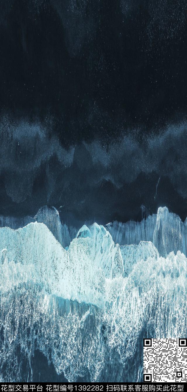 沙滩肌理海浪数码印花华亿平台下载（图片编号: 1392282） - 瓦栏（Walan）