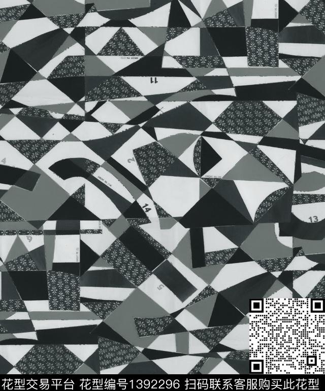 字母飞机几何数码印花华亿平台下载（图片编号: 1392296） - 瓦栏（Walan）