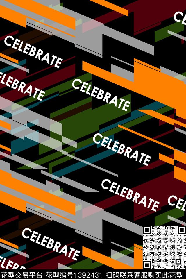 字母满版散花条纹传统印花华亿平台下载（图片编号: 1392431） - 瓦栏（Walan）