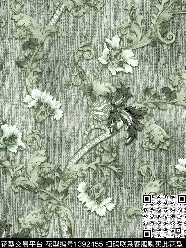 茶花印度鲜花数码印花华亿平台下载（图片编号: 1392455） - 瓦栏（Walan）