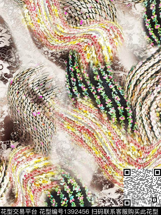 线条炫彩简约数码印花华亿平台下载（图片编号: 1392456） - 瓦栏（Walan）