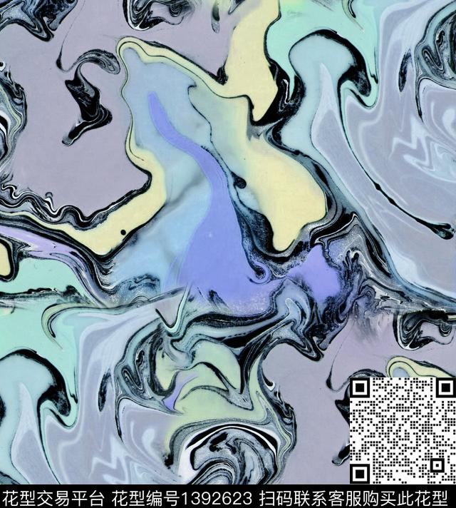 字母几何笔触数码印花华亿平台下载（图片编号: 1392623） - 瓦栏（Walan）