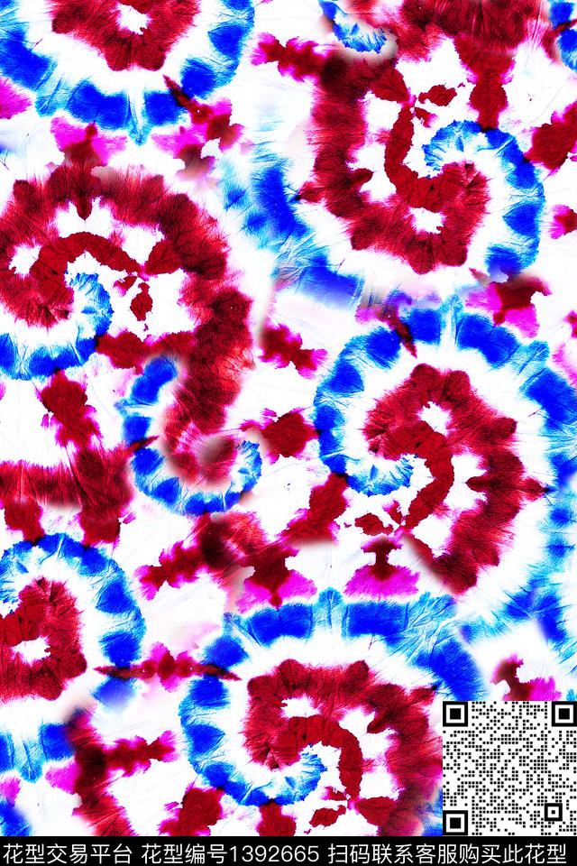 几何扎染华亿平台大牌风数码印花华亿平台下载（图片编号: 1392665） - 瓦栏（Walan）