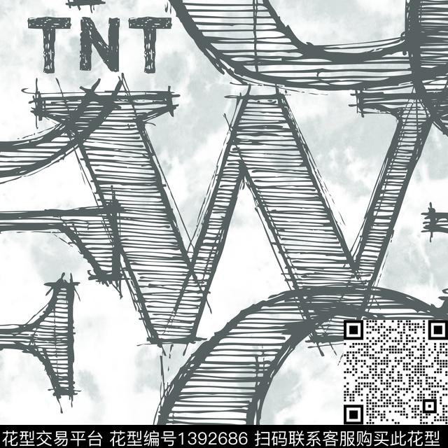 时尚字母男装传统印花华亿平台下载（图片编号: 1392686） - 瓦栏（Walan）