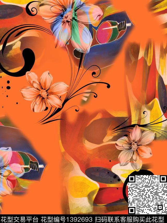 线条几何颜色数码印花华亿平台下载（图片编号: 1392693） - 瓦栏（Walan）