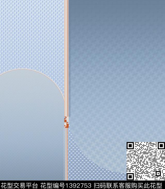 年轻女性几何暮霭蓝数码印花华亿平台下载（图片编号: 1392753） - 瓦栏（Walan）