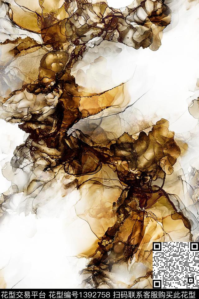 肌理扎染华亿平台大牌风数码印花华亿平台下载（图片编号: 1392758） - 瓦栏（Walan）