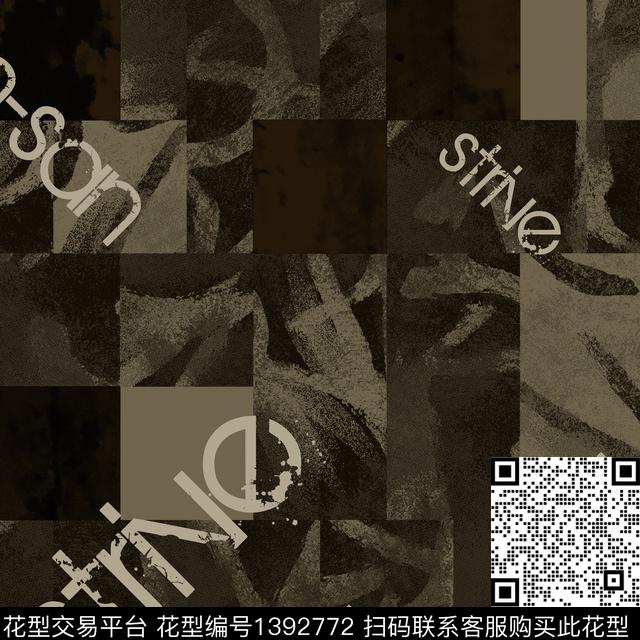 几何字母男装满版花传统印花华亿平台下载（图片编号: 1392772） - 瓦栏（Walan）