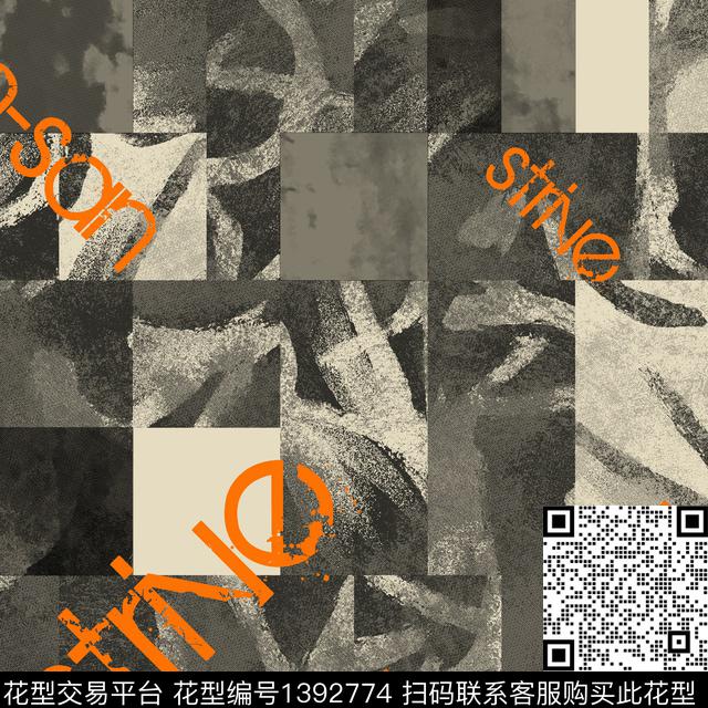 几何字母男装满版花传统印花华亿平台下载（图片编号: 1392774） - 瓦栏（Walan）