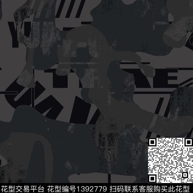 几何字母男装满版花传统印花华亿平台下载（图片编号: 1392779） - 瓦栏（Walan）