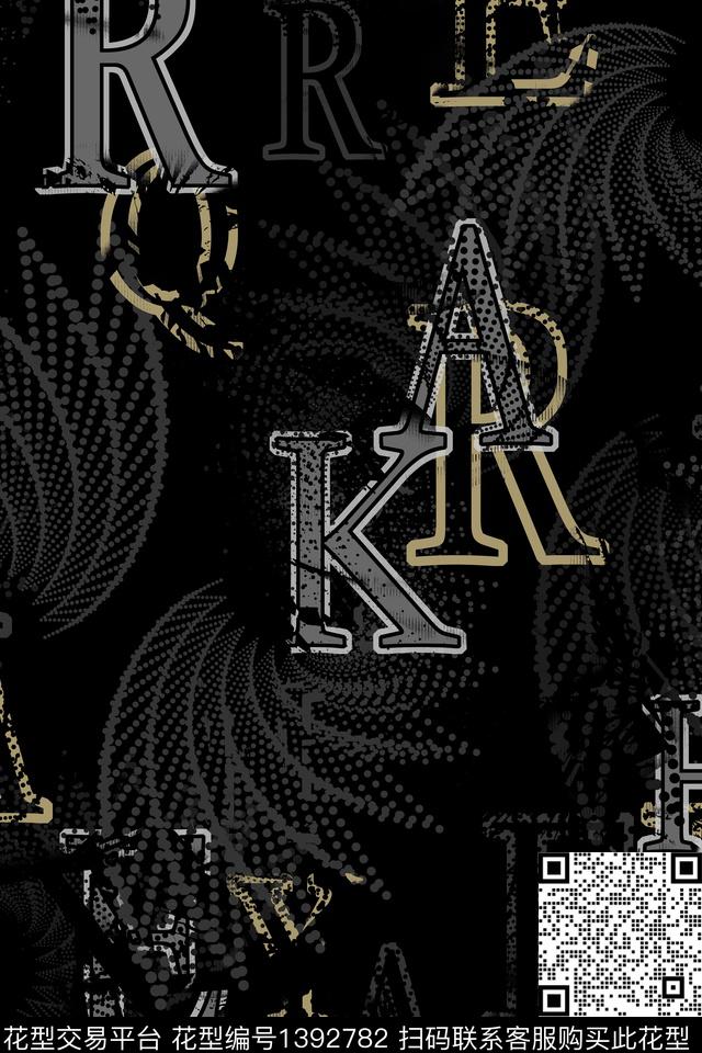 几何字母男装满版花传统印花华亿平台下载（图片编号: 1392782） - 瓦栏（Walan）