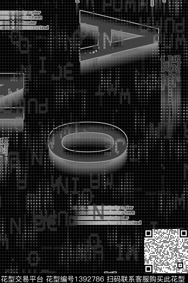 几何字母男装满版花传统印花华亿平台下载（图片编号: 1392786） - 瓦栏（Walan）