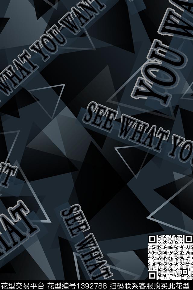 几何字母男装满版花传统印花华亿平台下载（图片编号: 1392788） - 瓦栏（Walan）