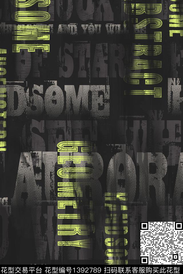 几何字母男装满版花传统印花华亿平台下载（图片编号: 1392789） - 瓦栏（Walan）