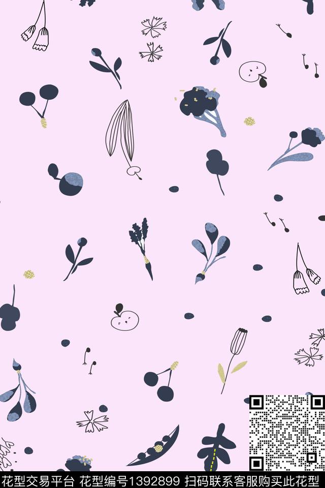 童装彩底花卉清爽底花卉传统印花华亿平台下载（图片编号: 1392899） - 瓦栏（Walan）