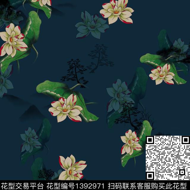 连衣裙女装花卉传统印花华亿平台下载（图片编号: 1392971） - 瓦栏（Walan）