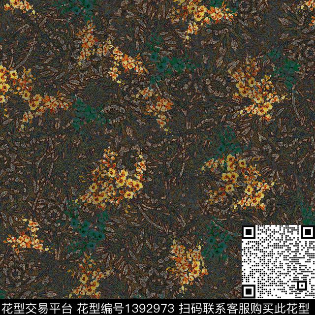 几何民族风花卉数码印花华亿平台下载（图片编号: 1392973） - 瓦栏（Walan）