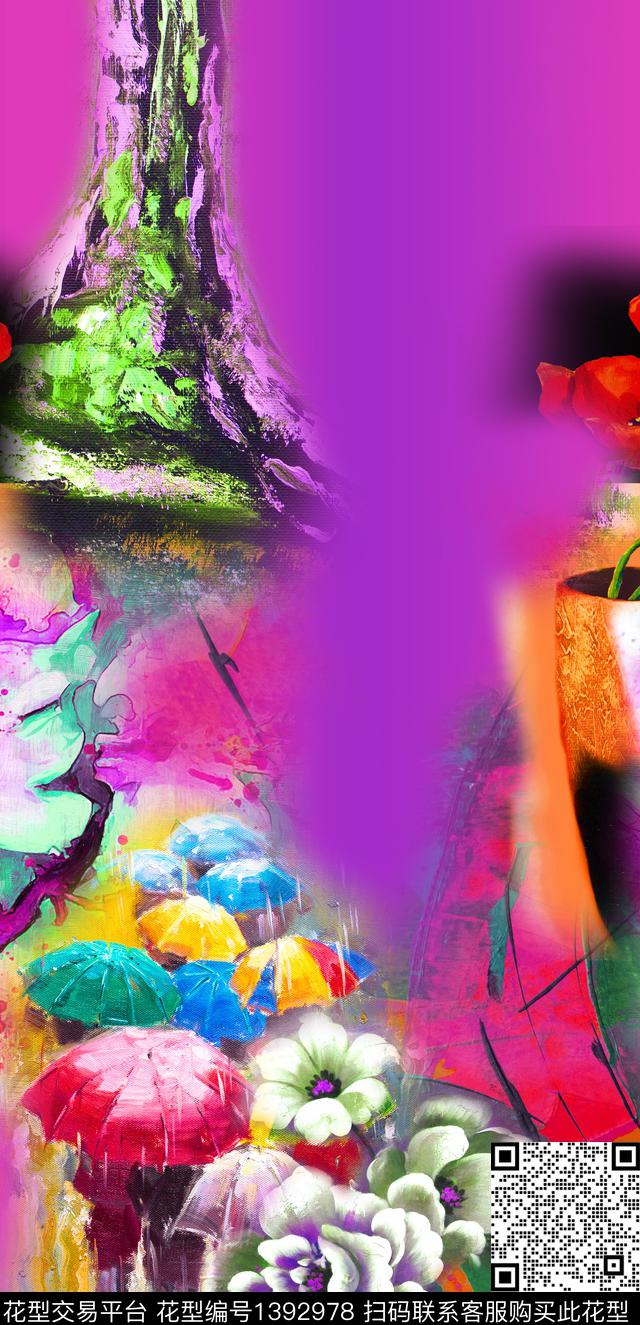 油画华亿平台大牌风抽象数码印花华亿平台下载（图片编号: 1392978） - 瓦栏（Walan）