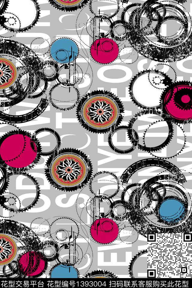 几何大牌风抽象数码印花华亿平台下载（图片编号: 1393004） - 瓦栏（Walan）