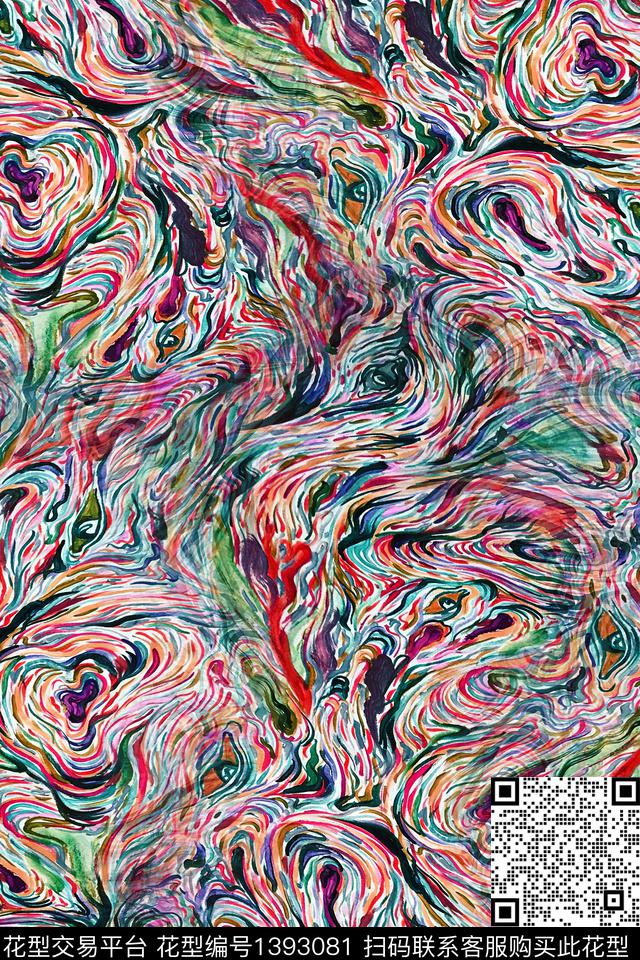 几何大牌风抽象数码印花华亿平台下载（图片编号: 1393081） - 瓦栏（Walan）